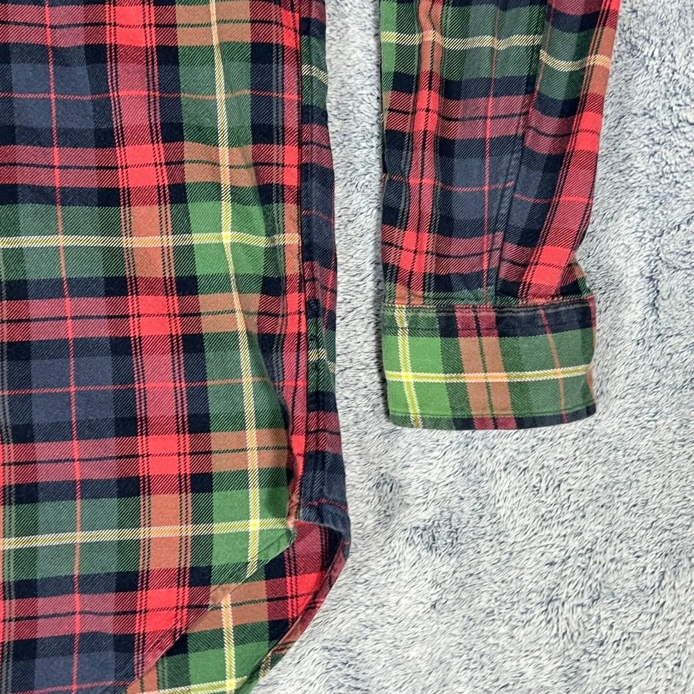 Ralph Lauren Mens Classic Fit Plaid Button‎ Down Shirt Red Green Blue Medium